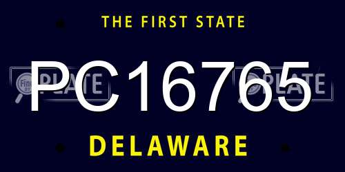 PC16765 Delaware License Plate