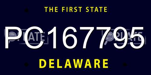 PC167795 Delaware License Plate