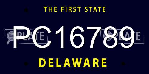PC16789 Delaware License Plate