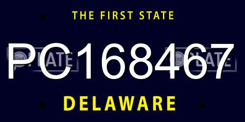 PC168467 Delaware License Plate