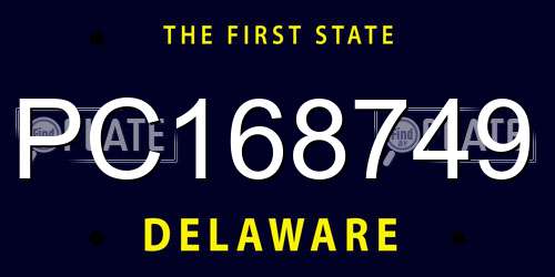 PC168749 Delaware License Plate