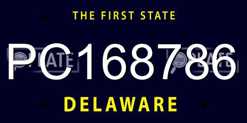 PC168786 Delaware License Plate