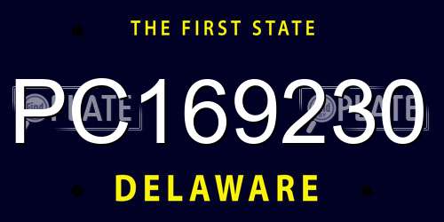 PC169230 Delaware License Plate