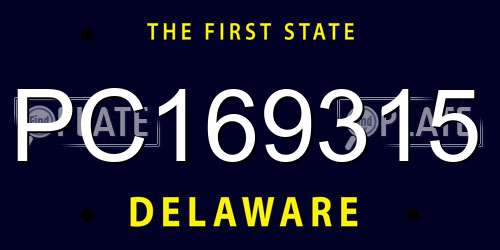 PC169315 Delaware License Plate