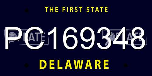 PC169348 Delaware License Plate