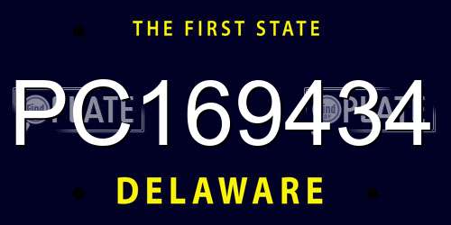PC169434 Delaware License Plate