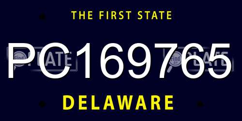 PC169765 Delaware License Plate