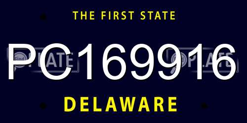 PC169916 Delaware License Plate