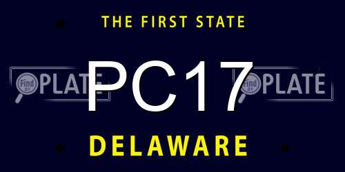 PC17 Delaware License Plate