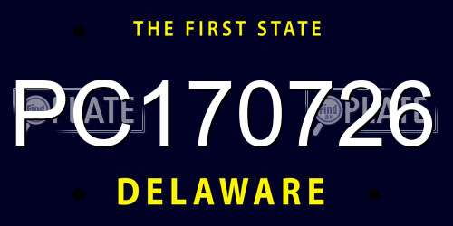 PC170726 Delaware License Plate