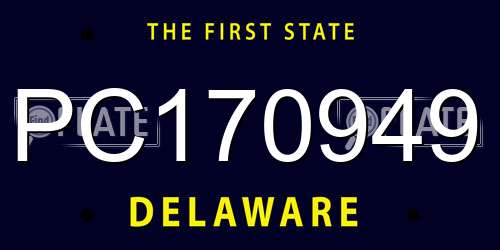 PC170949 Delaware License Plate