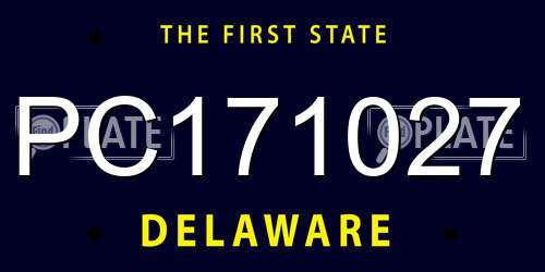 PC171027 Delaware License Plate