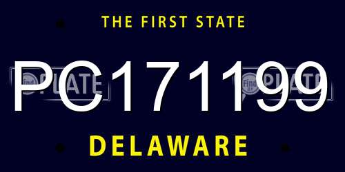 PC171199 Delaware License Plate