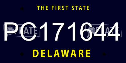 PC171644 Delaware License Plate