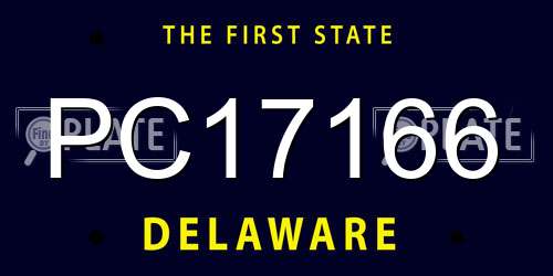 PC17166 Delaware License Plate