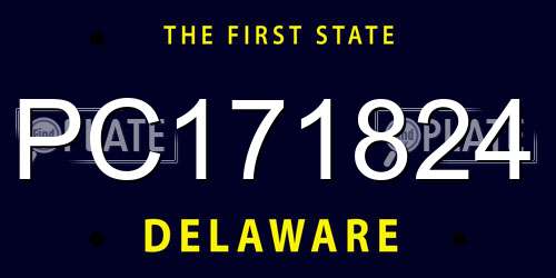 PC171824 Delaware License Plate
