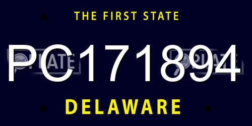 PC171894 Delaware License Plate