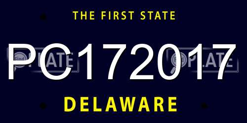 PC172017 Delaware License Plate