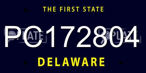 PC172804 Delaware License Plate