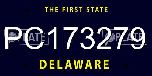 PC173279 Delaware License Plate