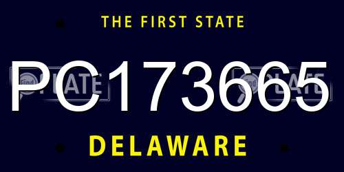 PC173665 Delaware License Plate