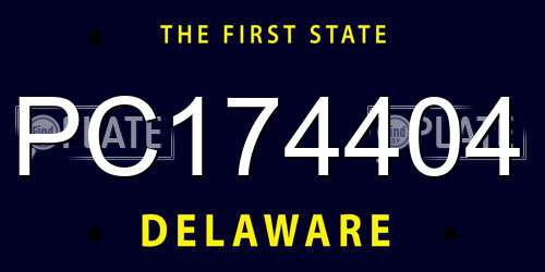 PC174404 Delaware License Plate