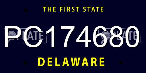 PC174680 Delaware License Plate