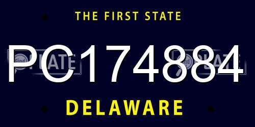 PC174884 Delaware License Plate