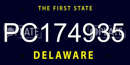PC174935 Delaware License Plate