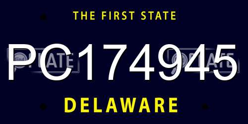 PC174945 Delaware License Plate