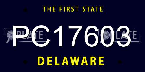PC17603 Delaware License Plate