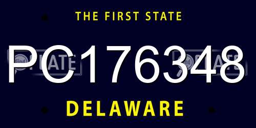 PC176348 Delaware License Plate