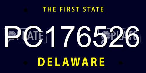 PC176526 Delaware License Plate