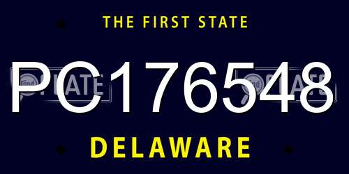 PC176548 Delaware License Plate