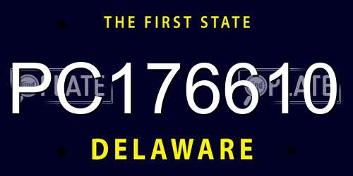 PC176610 Delaware License Plate