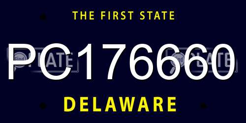 PC176660 Delaware License Plate