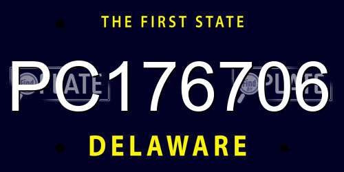 PC176706 Delaware License Plate