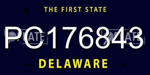 PC176843 Delaware License Plate