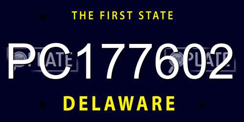 PC177602 Delaware License Plate