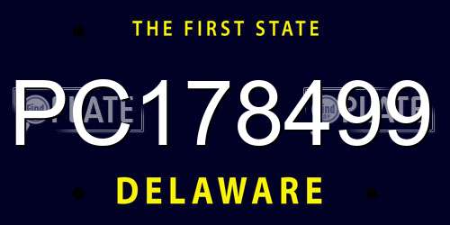 PC178499 Delaware License Plate