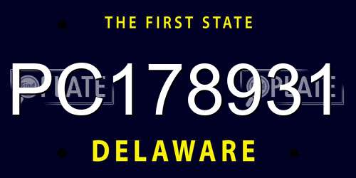 PC178931 Delaware License Plate