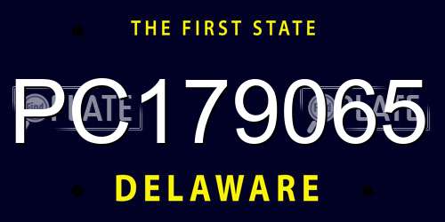 PC179065 Delaware License Plate