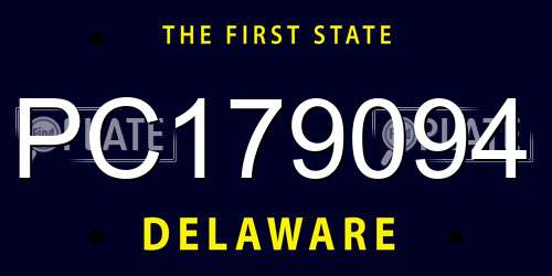 PC179094 Delaware License Plate