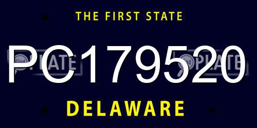 PC179520 Delaware License Plate