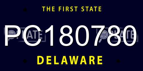 PC180780 Delaware License Plate