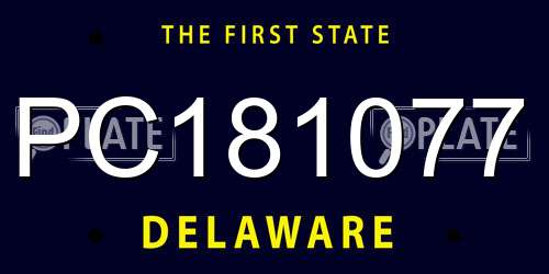 PC181077 Delaware License Plate