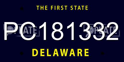 PC181332 Delaware License Plate