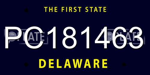 PC181463 Delaware License Plate