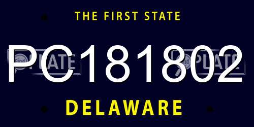 PC181802 Delaware License Plate