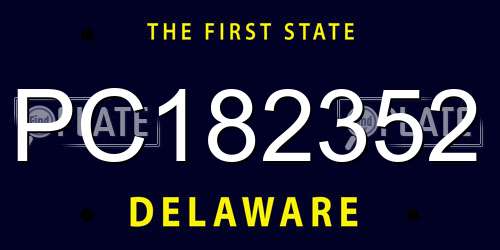 PC182352 Delaware License Plate